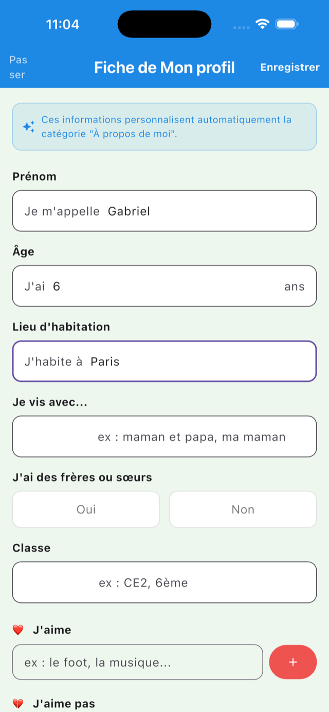 Fiche de profil personnalisable dans Ora