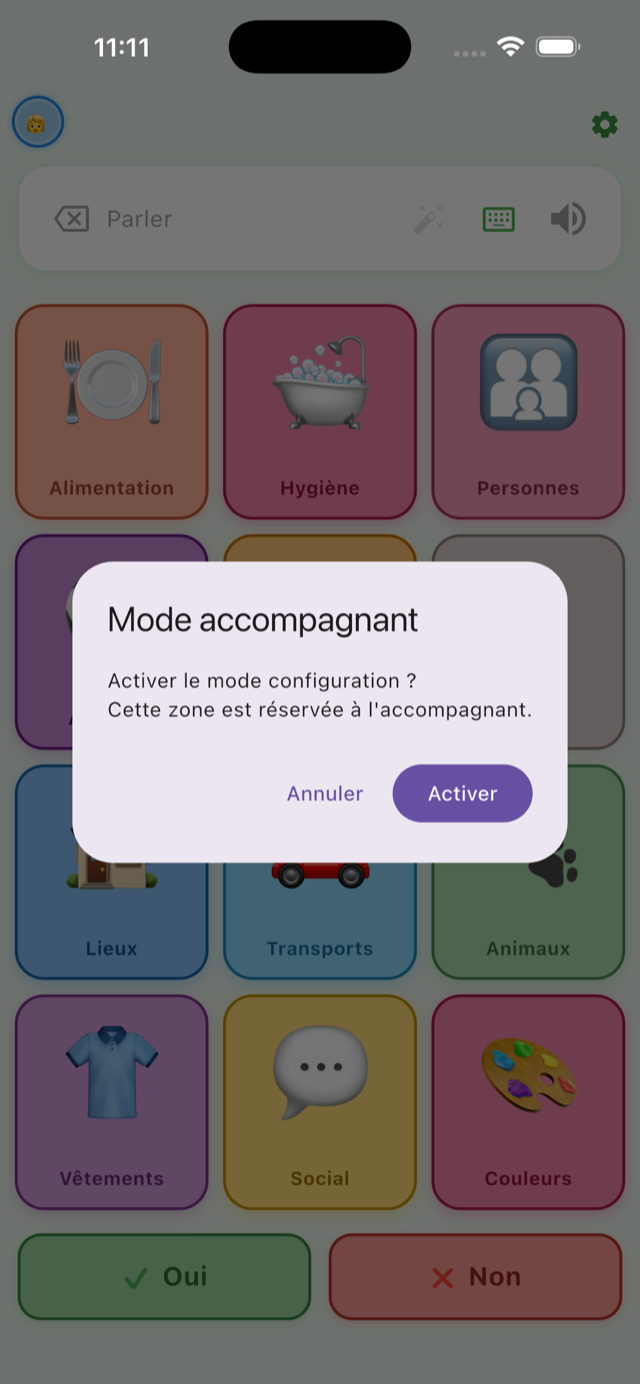 Mode accompagnant verrouillé dans Ora